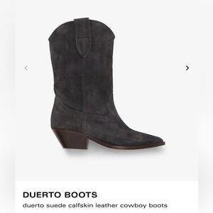 Isabel Marant Black Suede Heeled Boots